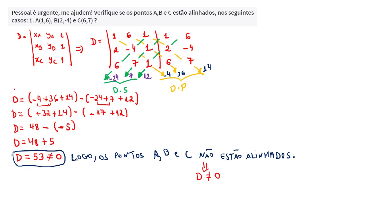 Verifique Se Os Pontos A B E C Estão Alinhados BRAINCP