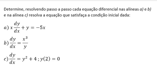 como resolver essas equações diferencial nas alíneas Cálculo IV