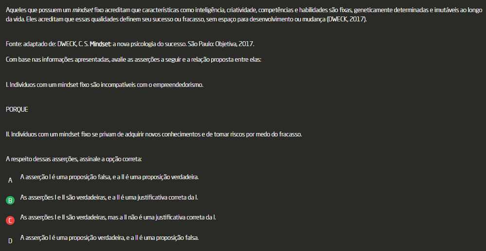 Aqueles que possuem um mindset fixo acreditam que características como