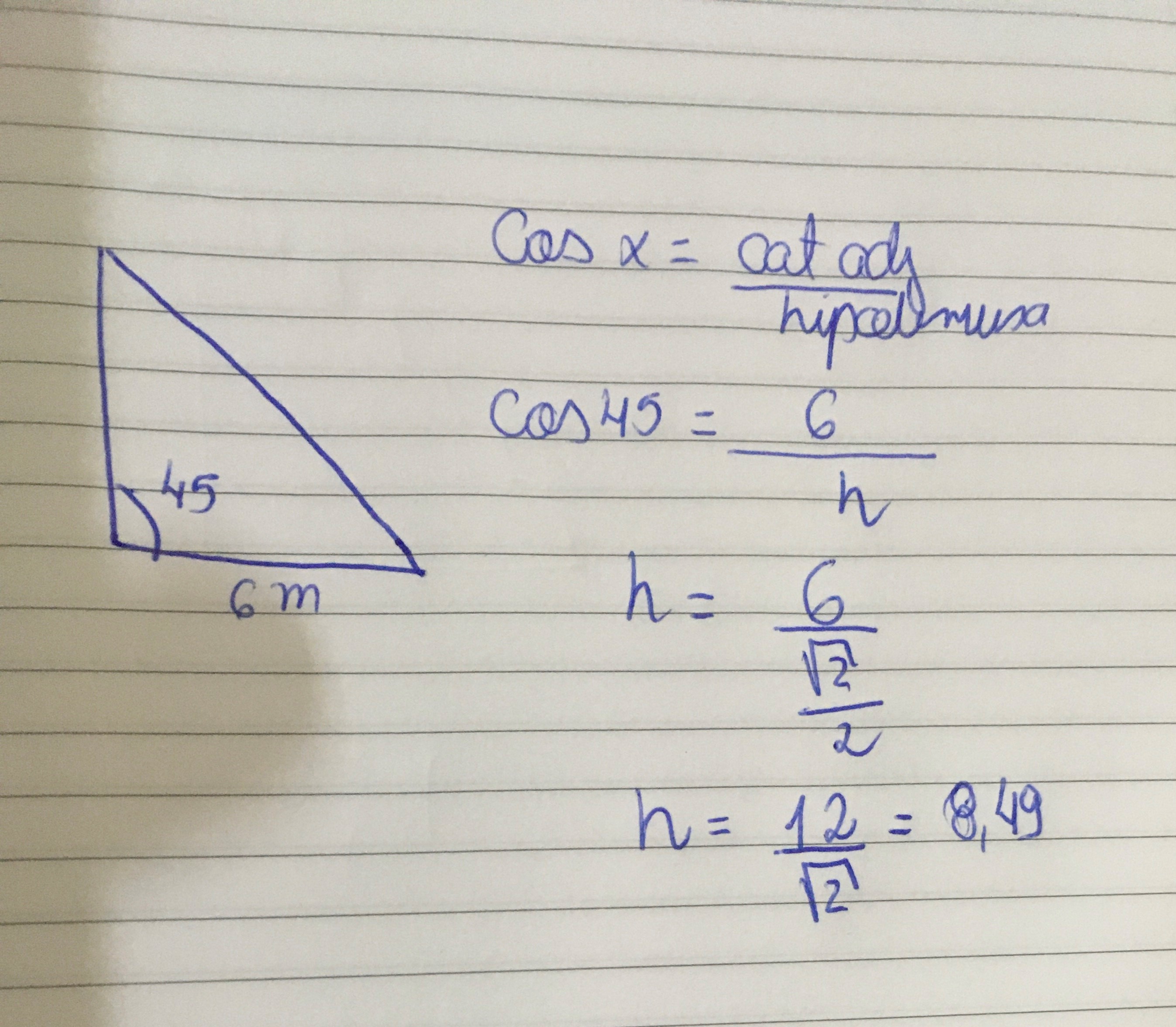 Uma Escada Apoiada Numa Parede Num Ponto Distante 6m Do Solo Forma