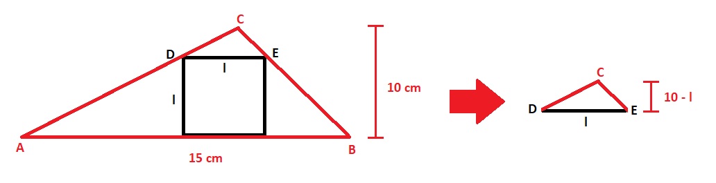 Quanto Mede O Lado Do Quadrado Inscrito Em Um Triângulo Cuja Base E Altura Medem 5037