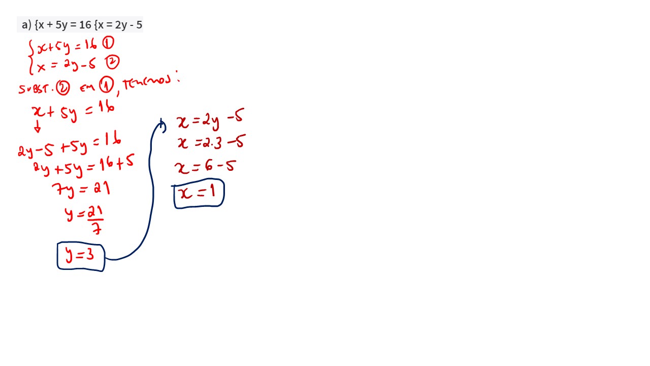 A X 5y 16 X 2y 5 B 2x 3y 22 Y X 6 C X Y 39 X 3y 13 D X Y 17 Y X 19 Matematica