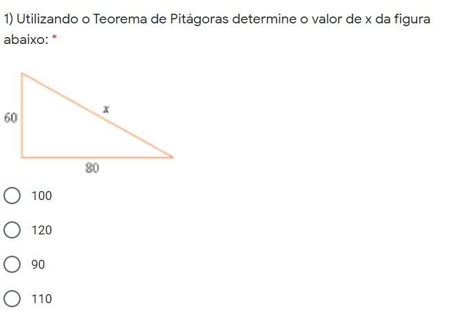 Utilizando O Teorema De Pitágoras Determine O Valor De X Da Figura