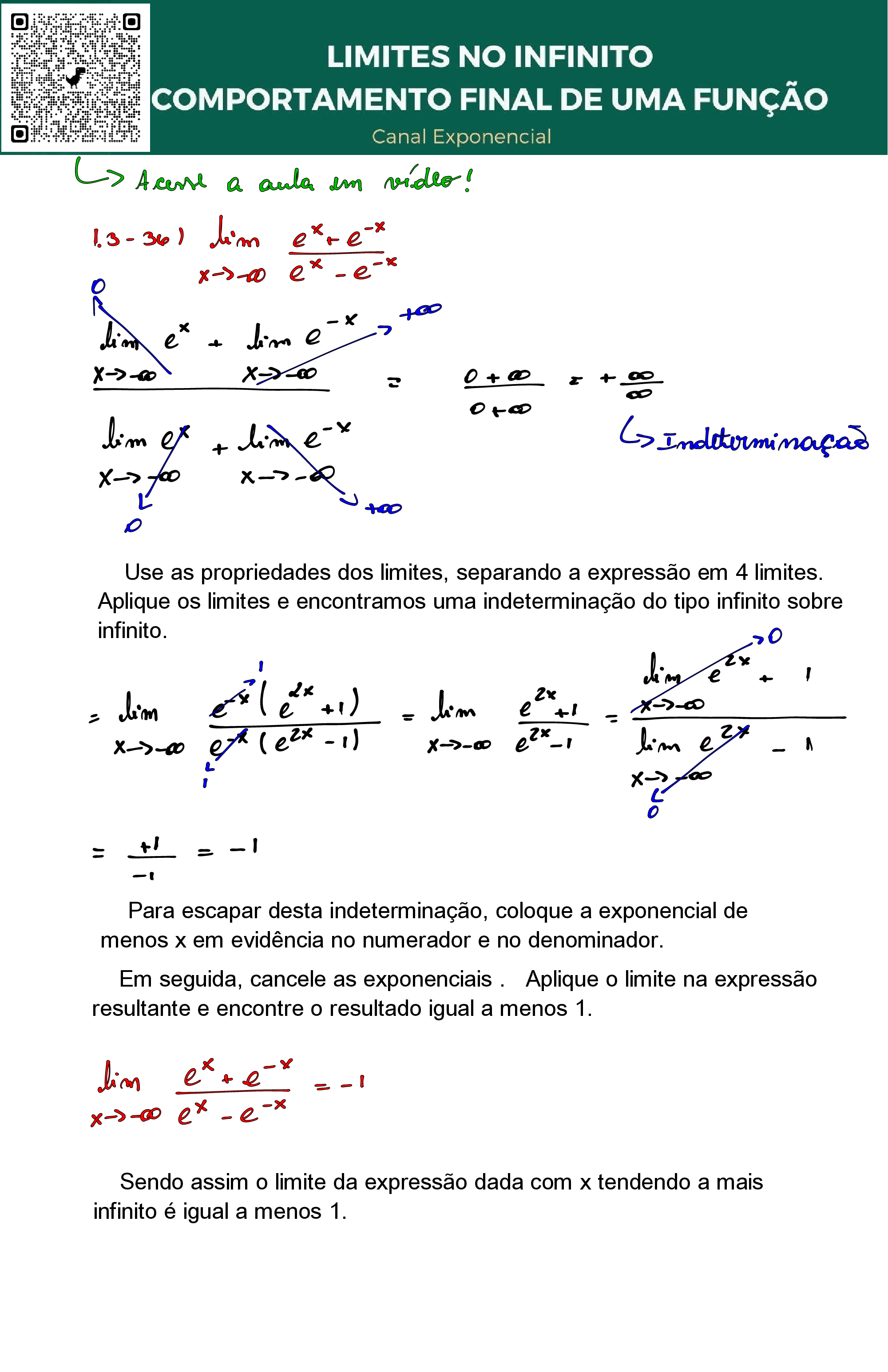 Exercício 1 3 36 Limites No Infinito De Funções Exponenciais [cálculo Vol 1 Howard Anton