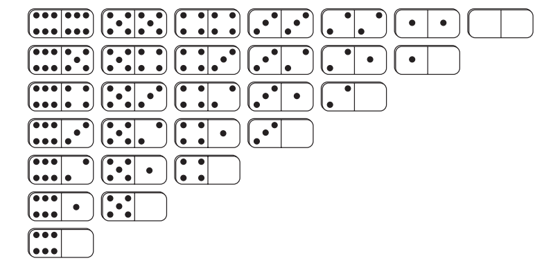 UERJ 2015)Cada uma das 28 peças do jogo de dominó convencional, ilustradas  abaixo - Matemática