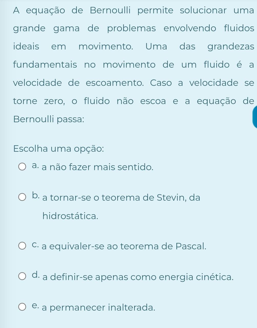 A Equação De Bernoulli Permite Solucionar Uma Grande Gama De Problemas ...