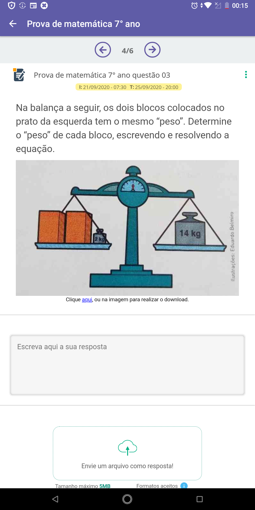 Questão Na figura abaixo, está representada uma balança. No prato da  esquerda, há um béquer, que contém uma solu